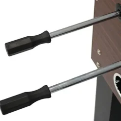 Sunnydaze Foosball Table with Folding Drink Holders – Faux Wood Brown