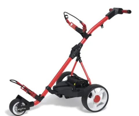 Super E Caddy The Weekender 3-Wheel Electric Golf Cart Lightweight Portable Folding Electric Golf Push Cart Red