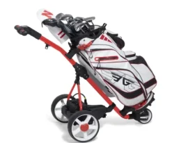 Super E Caddy The Weekender 3-Wheel Electric Golf Cart Lightweight Portable Folding Electric Golf Push Cart Red