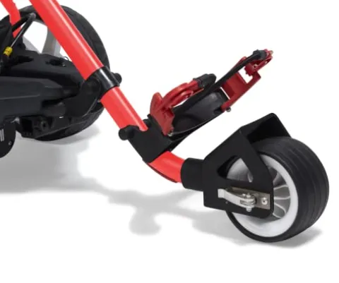 Super E Caddy The Weekender 3-Wheel Electric Golf Cart Lightweight Portable Folding Electric Golf Push Cart Red