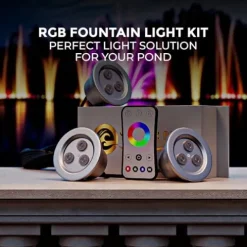 SUPERIOR POND Fountain Color Changing Light Kit 3X RGB 9-Watt Fixtures