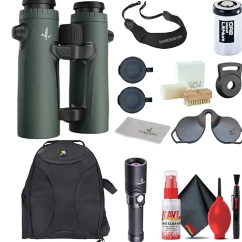 SWAROVSKI OPTIK 8×42 EL Range TA Laser Rangefinder Binoculars with Tracking Assistant, Padded Backpack, Flashlight, and Cleaning Kit