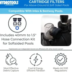 Swimline HydroTools Cartridge Pool Filter System with Connection Kit Multi