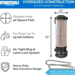 Swimline HydroTools Cartridge Pool Filter System with Connection Kit Multi