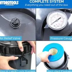 Swimline HYDROTOOLS Sure-Flo Pool Cartridge Filter Pump 100 SQ FT Cleaner System VARIABLE DUAL 2-SPEED 1.5 HP Gray