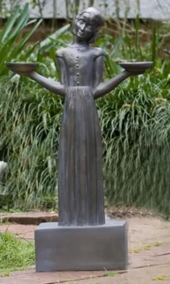 Sylvia Shaw Judson Collection Bird Girl with Pedestal Bronze Finish 28h