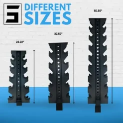 Synergy Custom Fitness 8-Tier Vertical Dumbbell Storage Rack – DBRK8 (Textured Black, Grey, White, Synergy Blue, Red, Orange, Yellow, Blue, Military Green, Military Tan)