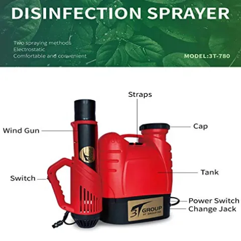 3T Group 780 Electrostatic Rechargeable Ultra Volume Spray Fogger Machine Red