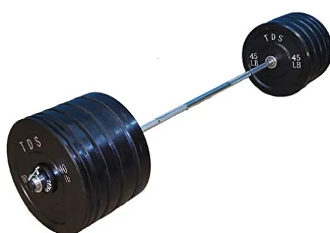TDS 400 lb Bumper Plate Set with Olympic Bar and Collars