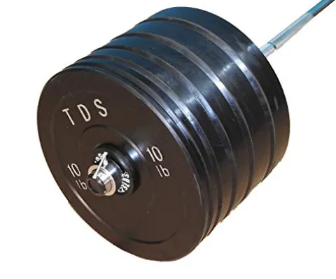 TDS 400 lb Bumper Plate Set with Olympic Bar and Collars