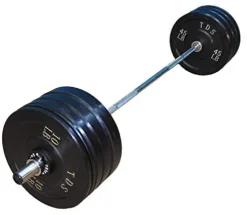 TDS 300 lb Olympic Weight Set with Rubber Bumper Plates, Iron Plates, and Olympic Bar