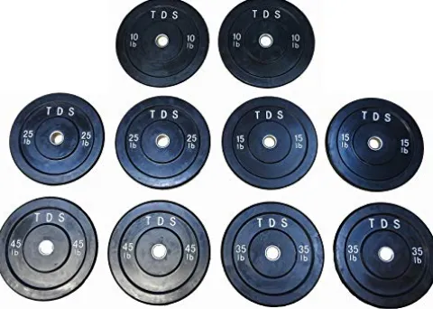 TDS Premium Quality Virgin Rubber Bumper Plate Set for CrossFit Training