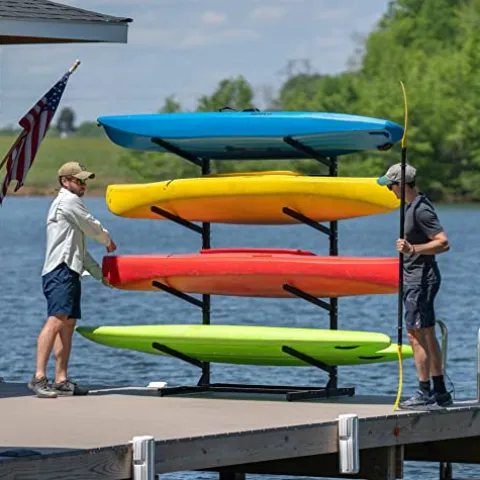 Teal Triangle Freestanding G-Watersport 4 Kayak and SUP Outdoor Storage Rack Black