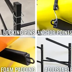 Teal Triangle Freestanding Standup Paddle Board and Surfboard Rack Black