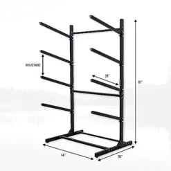 Teal Triangle Freestanding Standup Paddle Board and Surfboard Rack Black