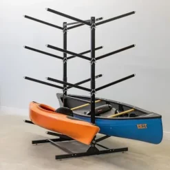 Teal Triangle Freestanding G-Watersport 8 Kayak and SUP Outdoor Storage Rack Black