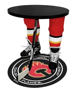 Team Tables Calgary Hockey Table Black Table Top with Puck Mat