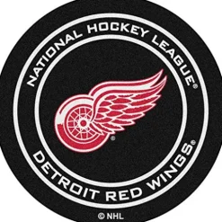 Team Tables Detroit Hockey Table Black Table Top with Detroit Red Wings Mat