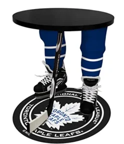 Team Tables Toronto Hockey Table Black Table Top with Toronto Puck Mat