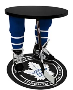 Team Tables Toronto Hockey Table Black Table Top with Toronto Puck Mat