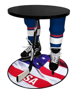 Team Tables United States Hockey Table Black Table Top with United States Puck Mat