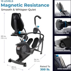 Teeter FreeStep LT1 Recumbent Cross Trainer and Elliptical Black