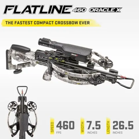 TenPoint Flatline 460 Oracle X Crossbow Black – 460 FPS, Burris Rangefinding Scope, ACUslide System
