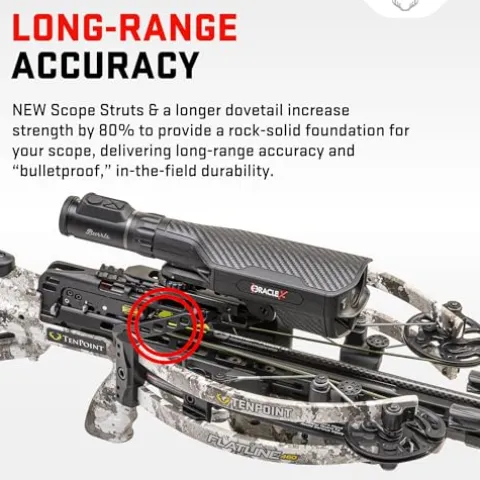 TenPoint Flatline 460 Oracle X Crossbow Black – 460 FPS, Burris Rangefinding Scope, ACUslide System