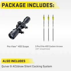 TenPoint Titan 400 Compact Profile Crossbow with T5 Trigger, Bow Hook, ACUdraw Silent, Pro-View 400 Scope Vektra