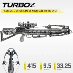 TenPoint Turbo X Crossbow Vektra – 415 FPS with 100-Yard RangeMaster Scope & ACUslide System
