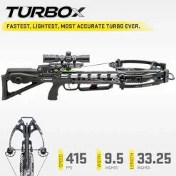 TenPoint Turbo X Crossbow Moss Green 415 FPS with 100-Yard RangeMaster Scope and ACUslide System