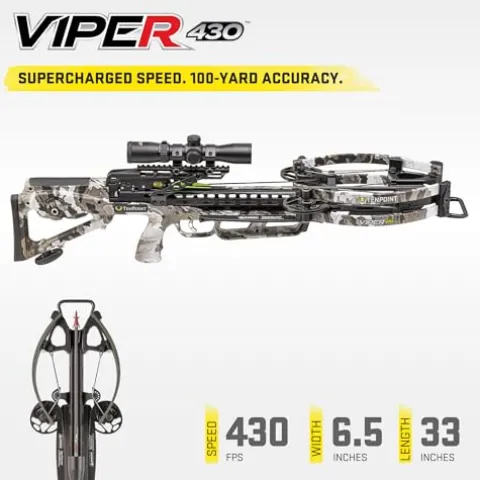 TenPoint Viper 430 Crossbow Vektra – 430 FPS with RangeMaster 100 Scope & ACUslide