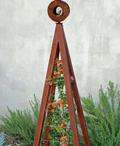 Terra Trellis Modern Bird Feeder with Obelisk Trellis Large Oxide