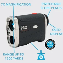 TGW Pro OLED Display Laser Golf Rangefinder with Slope & Pin Validation Black