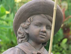 The Best Industries Fishing Boy & Girl Cast Stone Statues Classic Iron