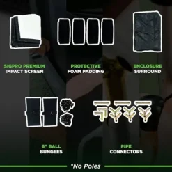 The Indoor Golf Shop DIY Golf Simulator Enclosure 7.7×13.3 Black