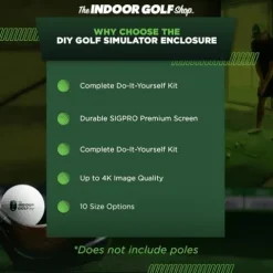 The Indoor Golf Shop DIY Golf Simulator Enclosure 7.7×13.3 Black