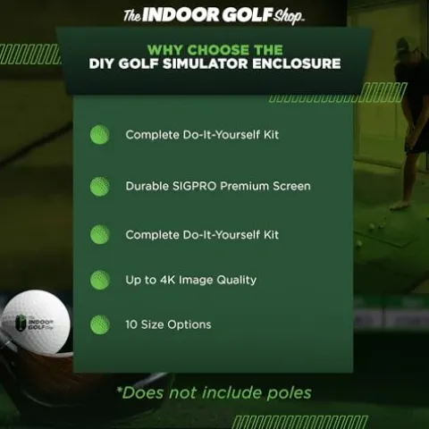 The Indoor Golf Shop DIY Golf Simulator Enclosure 7.7×13.3 Black