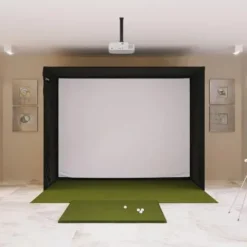 The Indoor Golf Shop SIG10 Golf Simulator Studio Package with 5′ x 5′ Mat Green