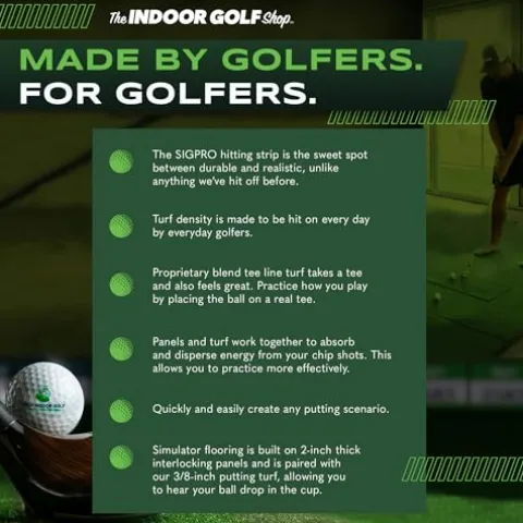 The Indoor Golf Shop SIG8 Simulator Flooring Golf Mat & Putting Green