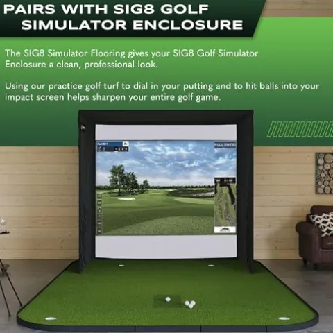 The Indoor Golf Shop SIG8 Simulator Flooring Golf Mat & Putting Green