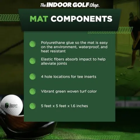The Indoor Golf Shop SIGPRO 3D 5′ x 5′ Golf Mat – Durable and Realistic