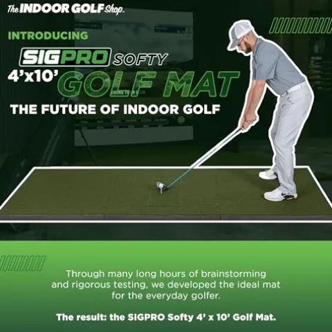 The Indoor Golf Shop SIGPRO Softy Golf Mat – 4′ x 10′ – Made in The USA