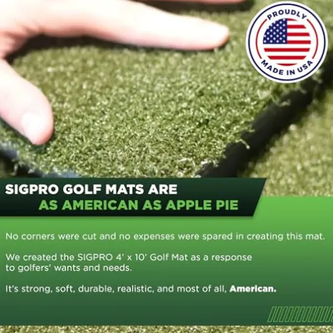 The Indoor Golf Shop SIGPRO Softy Golf Mat – 4′ x 10′ – Made in The USA