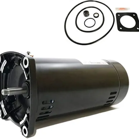 The Pool Supply Shop 1.5 HP Square Flange Pool Pump Motor Black