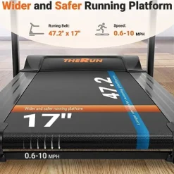 THERUN Incline Treadmill 300 lbs Weight Capacity Folding Treadmill 0-15% Auto Incline Orange-Black