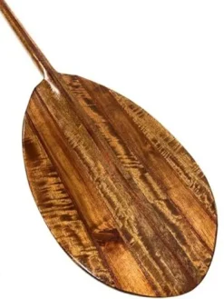 Tikimaster Exquisite Koa Paddle w/Inlay 60″ Oahu Built Steersman Outrigger Yellow