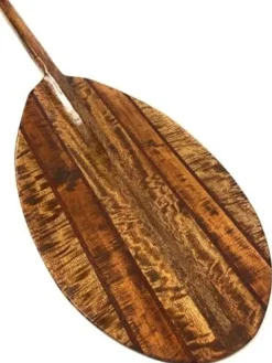 Tikimaster Exquisite Koa Paddle with Inlay 50 in Oahu Built Yellow