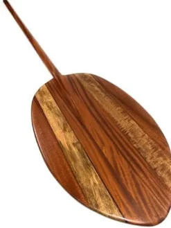 Tikimaster Hokulea Koa Canoe Paddle 60″ with Mango Inlays
