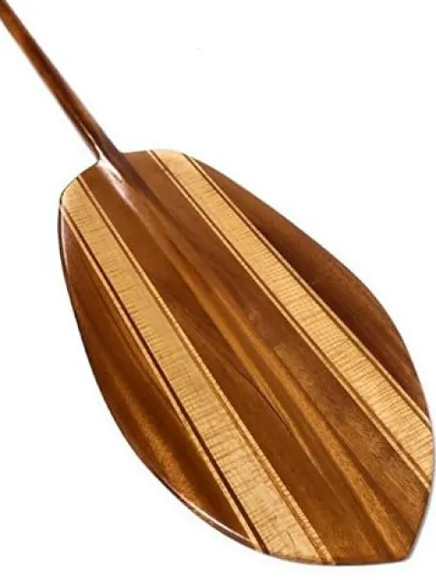 Tikimaster Large Hokulea Steersman Design Maple & Koa Paddle 72 in